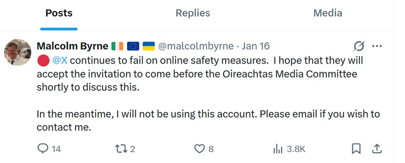 Malcolm Byrne TD has left X