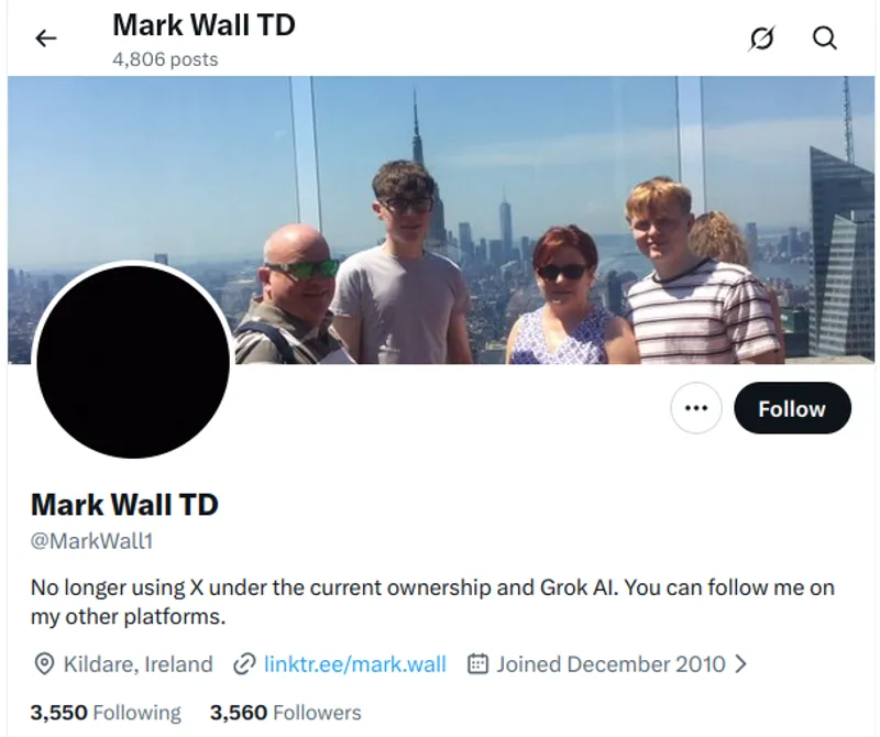 Labour TD Mark Wall has left X