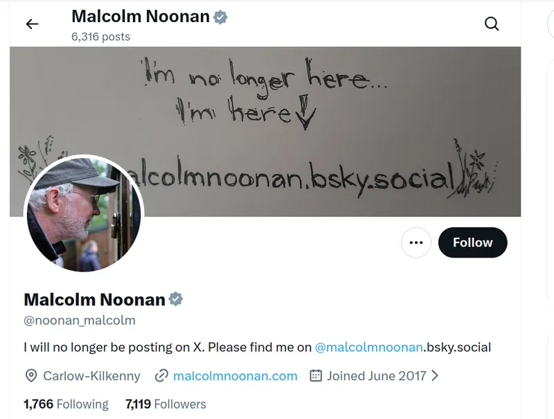Senator Malcolm Noonan has left X